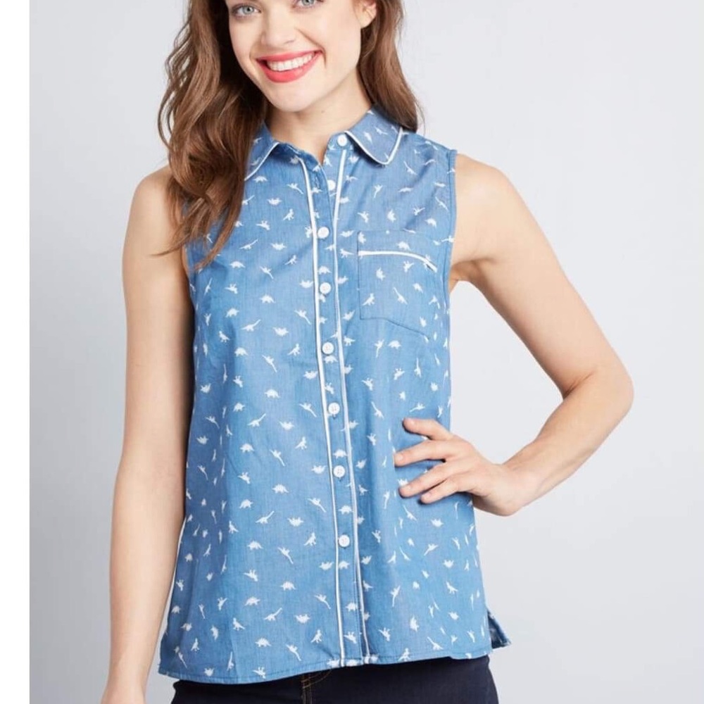 ModCloth Imagine That Dinosaur Print Top